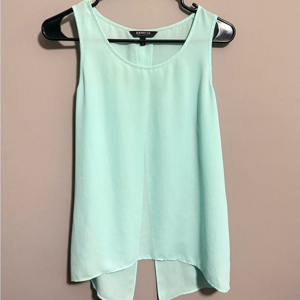 Express Mint Green Split Back Tank Top